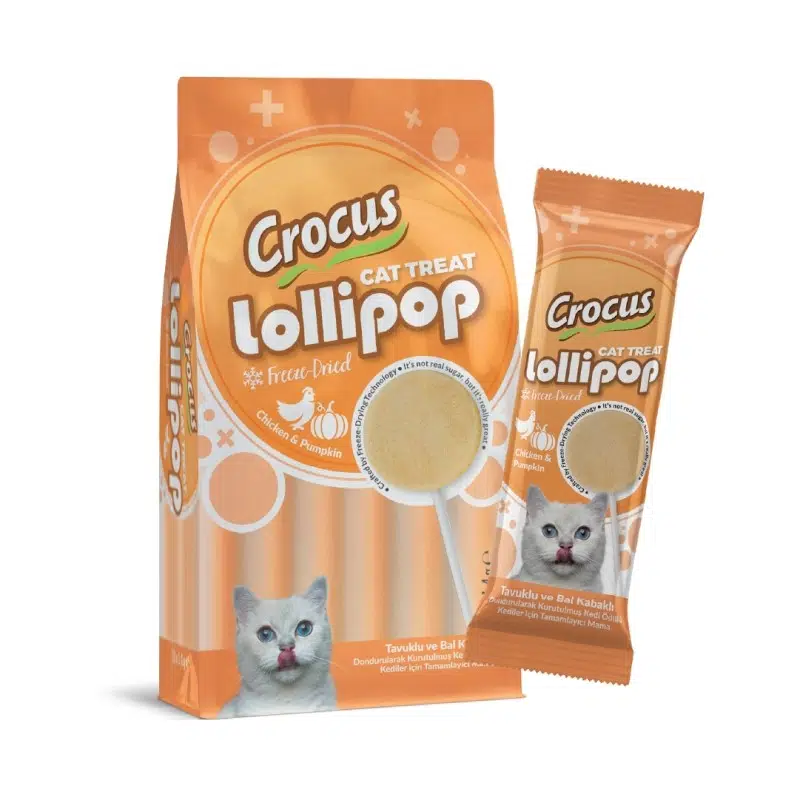 Crocus Tavuklu Ve Bal Kabaklı Kedi Lolipop 10x1,4g