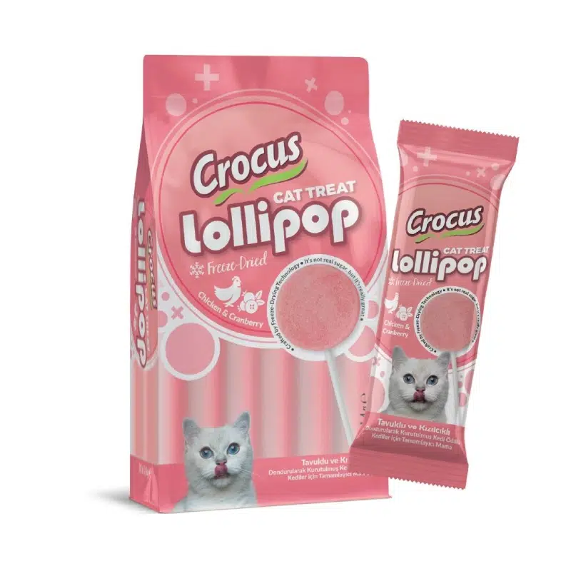 Crocus Tavuklu Ve Kızılcıklı Kedi Lolipop 10x1,4g