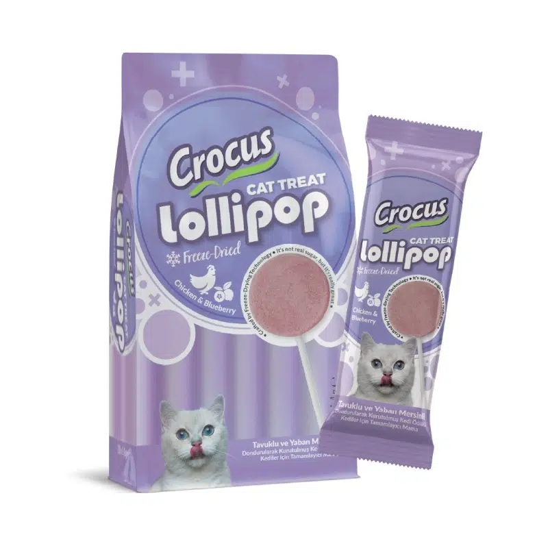 Crocus Tavuklu Ve Yaban Mersinli Kedi Lolipop 10x1,4g