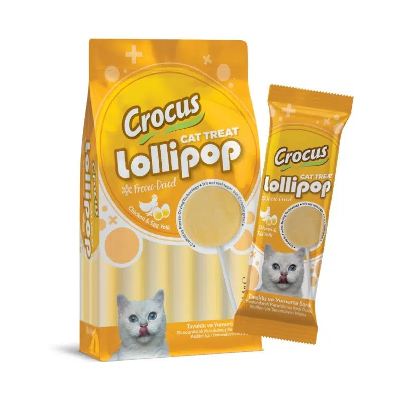 Crocus Tavuklu Ve Yumurta Sarılı Kedi Lolipop 10x1,4g
