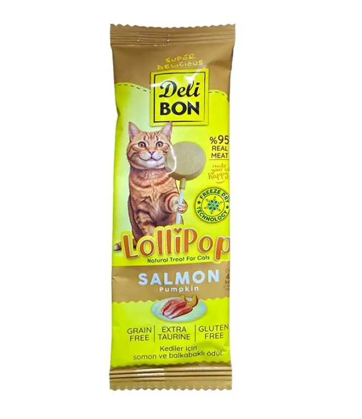 Delibon Lolipop Somon ve Balkabaklı Kedi Ödül Maması 1 Adet