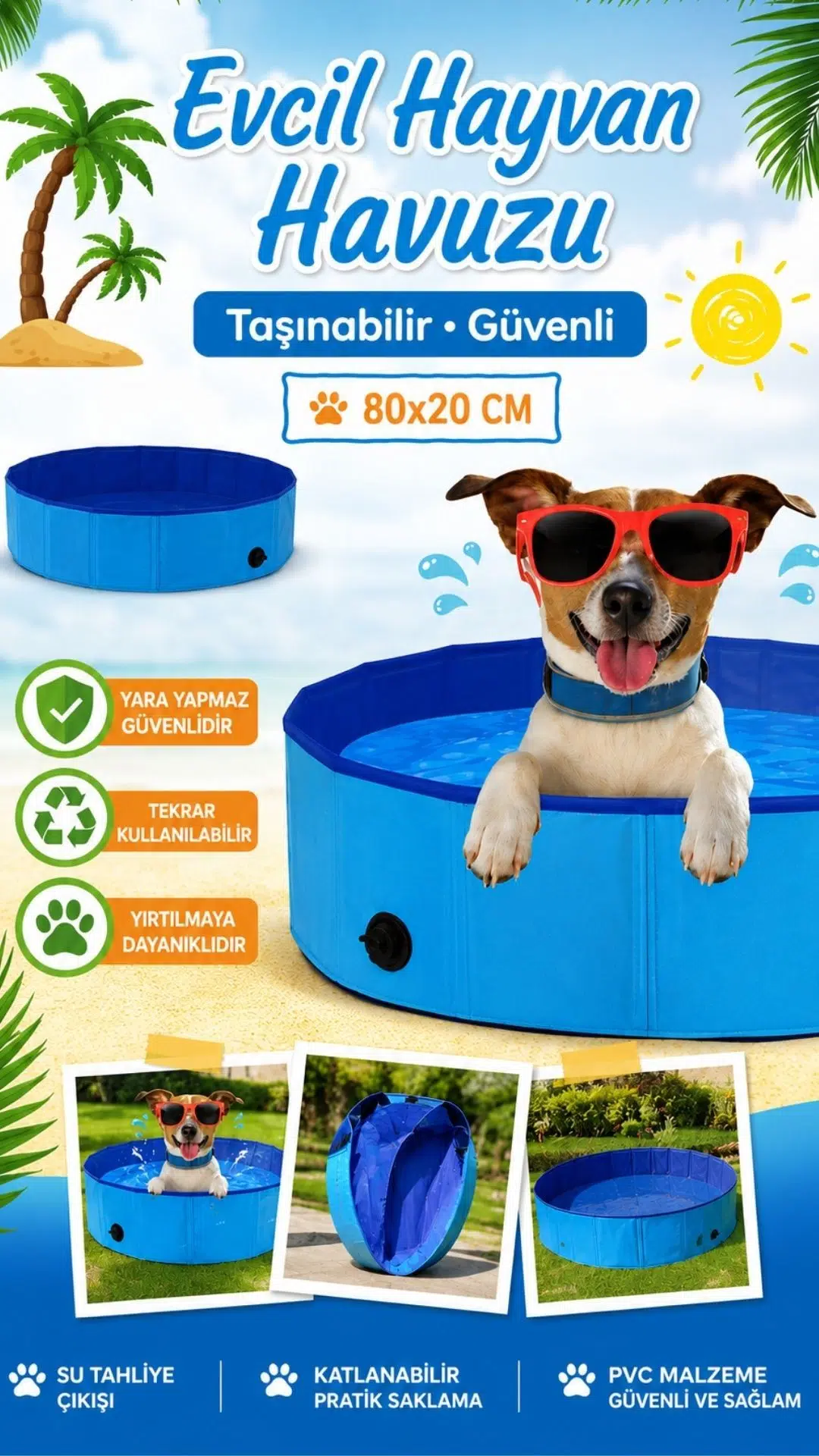 Eastland Köpek Havuzu Çap 80 Cm Yüks. 20 Cm