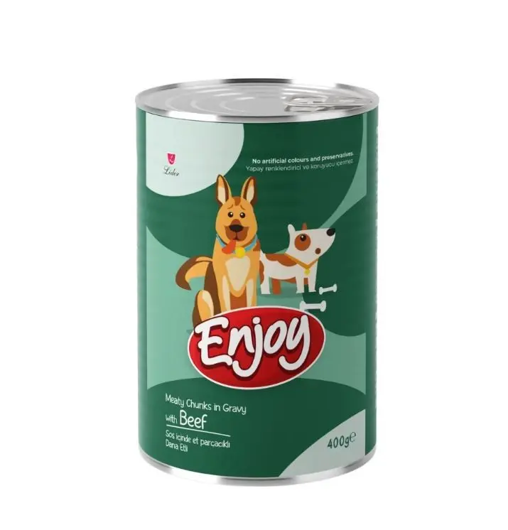 Enjoy Sos İçinde Et Parçacıklı Dana Etli Yetişkin Köpek Konservesi 400 gr