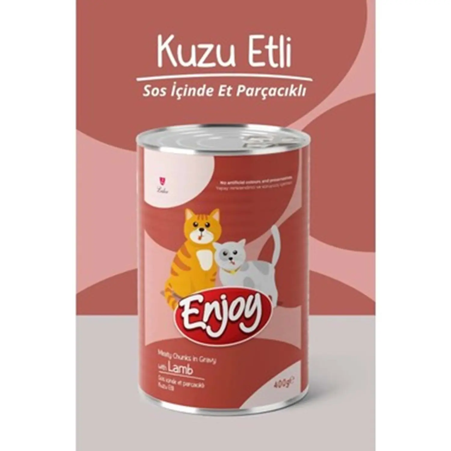 Enjoy Sos İçinde Et Parçacıklı Kuzu Etli Yetişkin Kedi Konservesi 400 gr