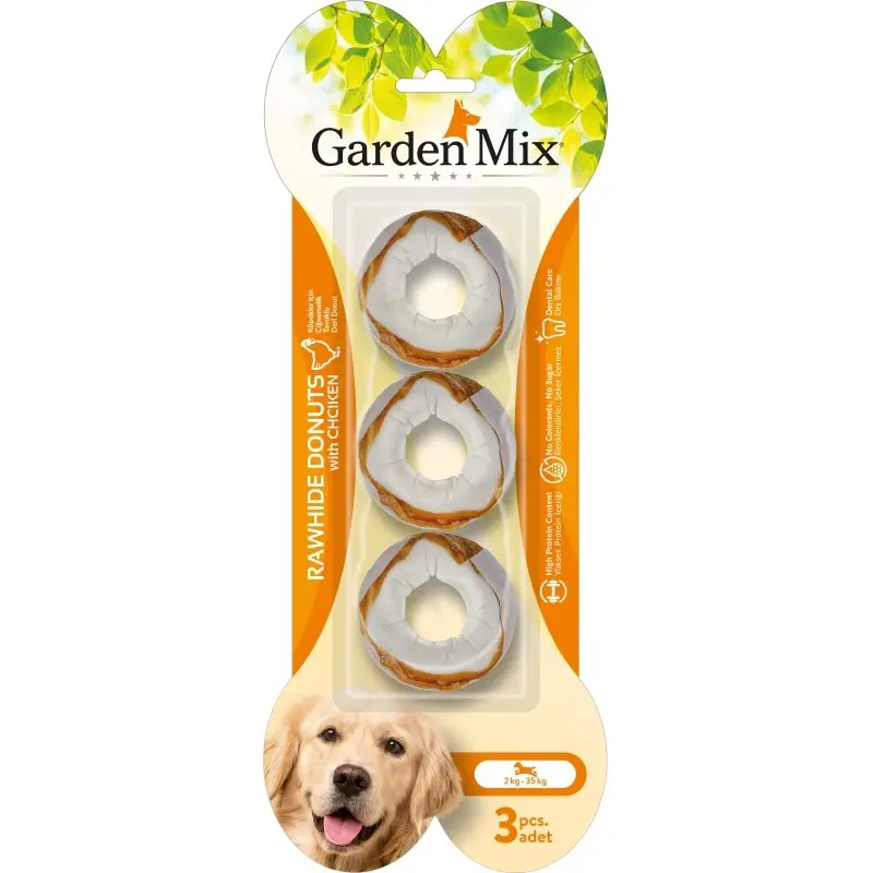 Garden Mix Tavuklu Donut Kemik 3lü 6.3 Cm 120gr