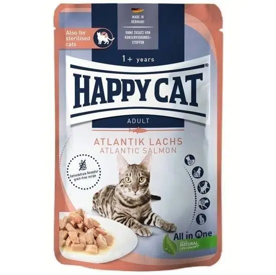 Happy Cat Somonlu Tahılsız Yetişkin Kedi Konservesi 85gr