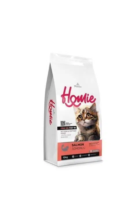 Homie Düşük Tahıllı Kitten Somonlu Yavru Kedi Maması 12 Kg