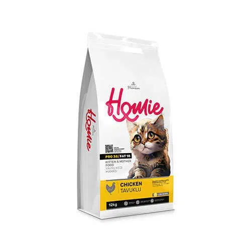 Homie Düşük Tahıllı Tavuklu Yavru ve Anne Kedi Maması 12 Kg