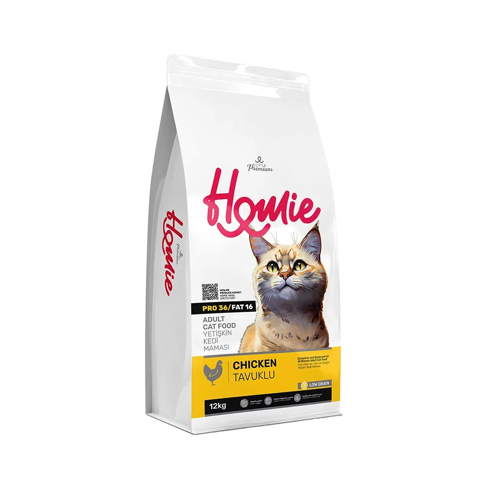 Homie Tavuklu Düşük Tahıllı Yetişkin Kedi Maması 12 Kg