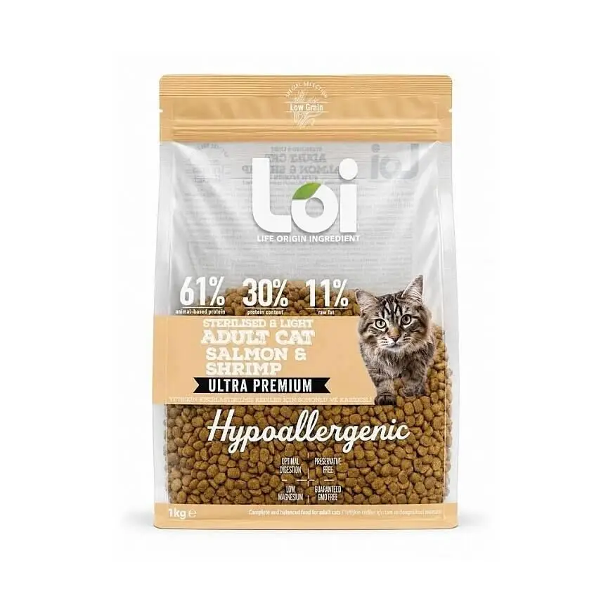 Loi Somon Karides Kısır Kedi Maması 1 Kg