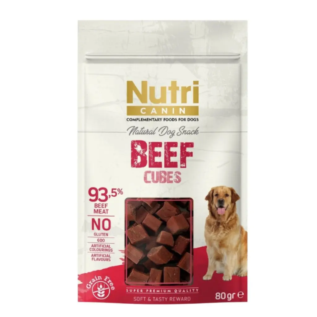 Nutri Canin Sığır Etli Tahılsız Küp Köpek Ödül Maması 80 gr