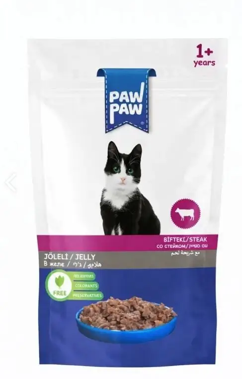 Paw Paw Kedi Yaş Mama Biftekli 85 Gr