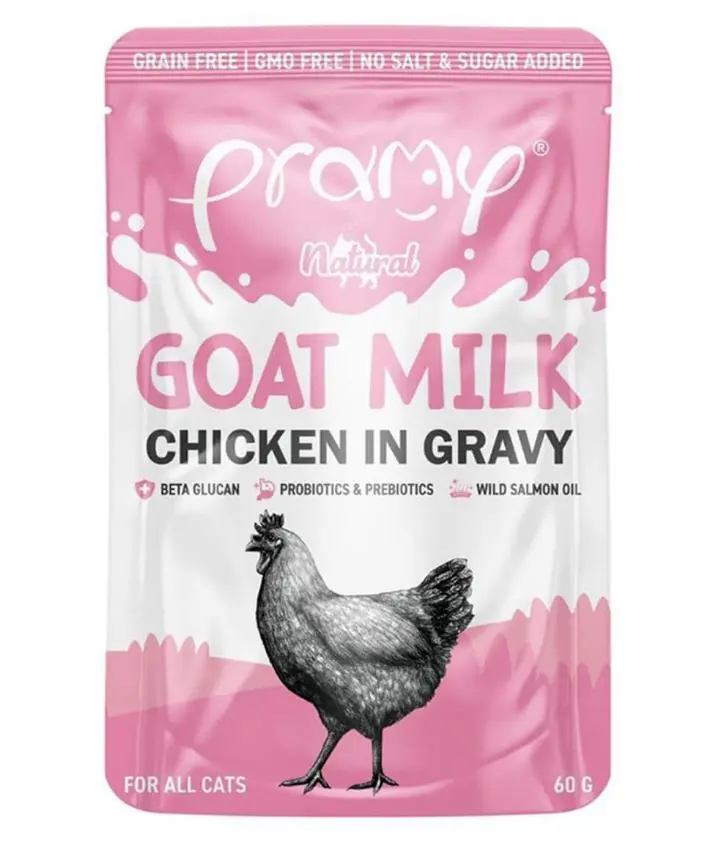 Pramy Sos İiçinde Keçi Sütlü Tavuklu Kedi Maması 60gr