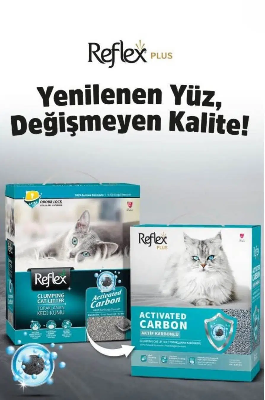 Reflex Aktif Karbonlu Topaklanan Kedi Kumu 10 Lt