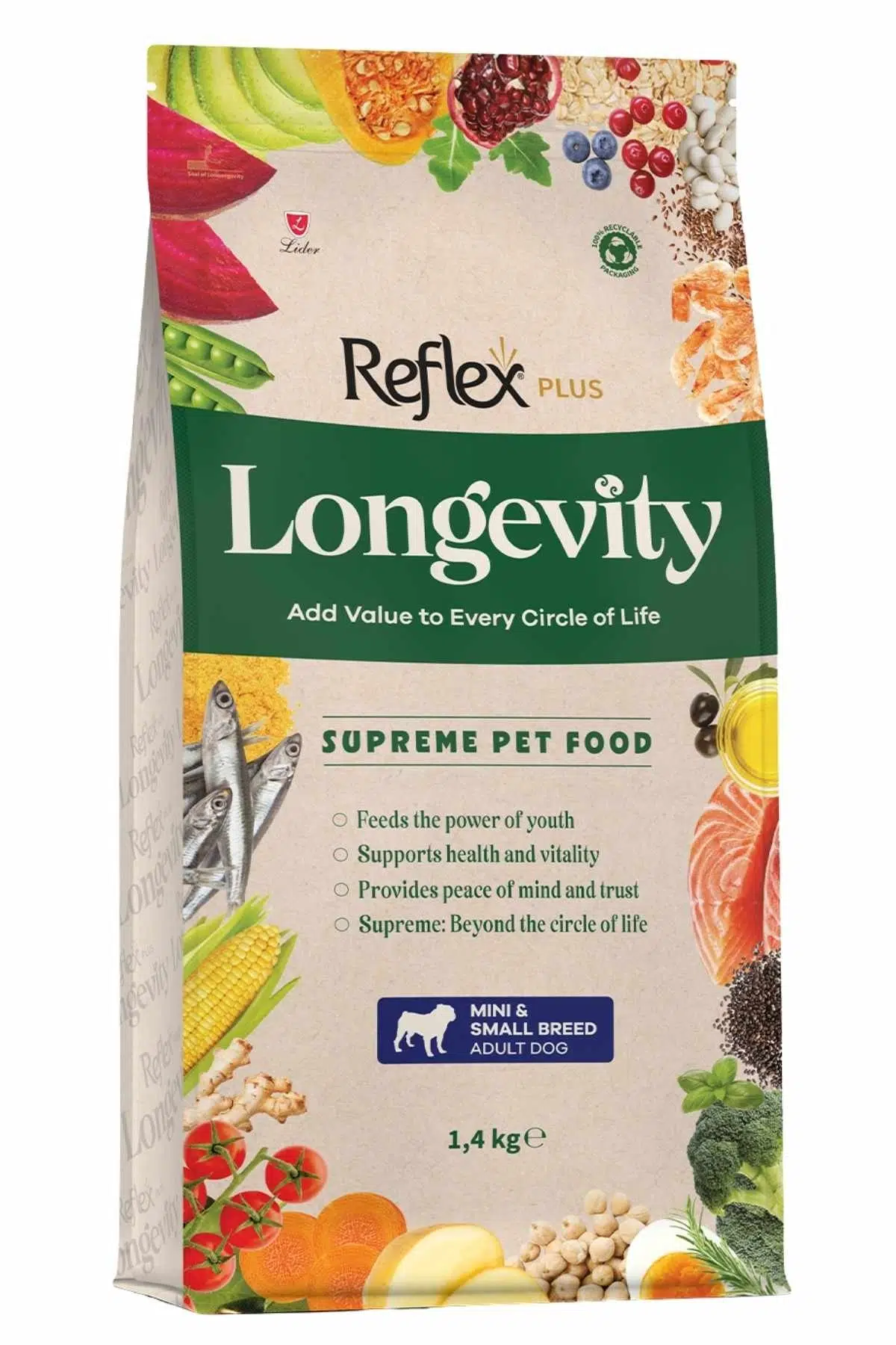 Reflex Plus Longevity Mini ve Küçük Irk Yetişkin Köpek Maması 1,4kg
