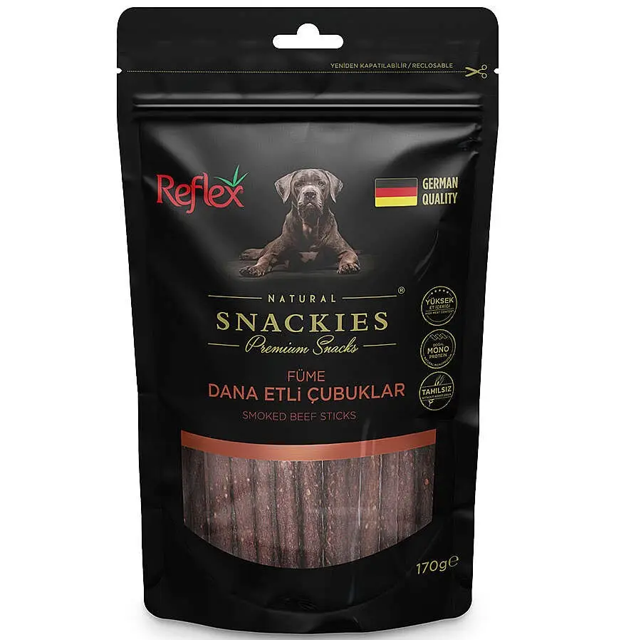 Reflex Snackies Füme Dana Etli Tahılsız Köpek Ödül Çubuğu 170gr