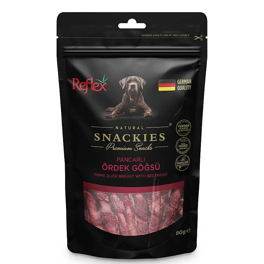 Reflex Snackies Pancarlı Ördekli Tahılsız Köpek Ödül Maması 80 Gr